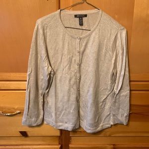 George NWOT gold glitter button down sweater size large
